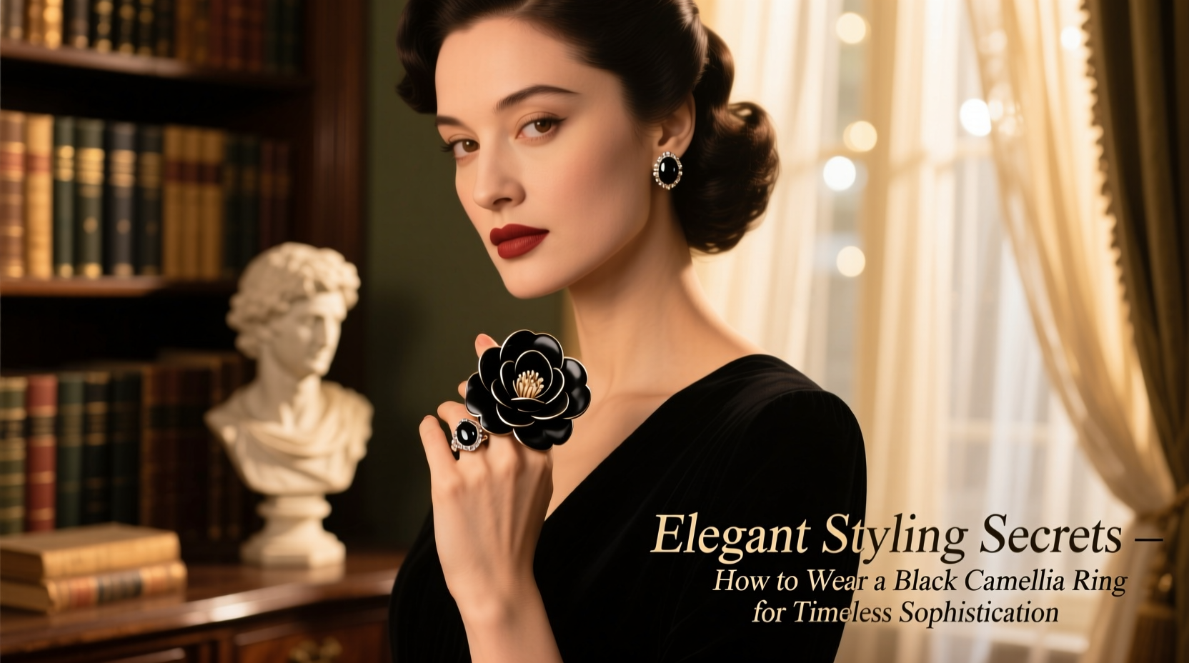 elegant styling secrets how to wear a black camellia ring for timeless sophistication