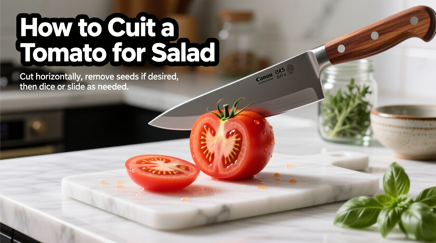 how do you cut a tomato for salad