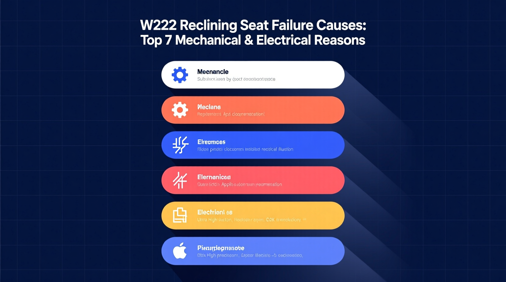 w222 reclining seat failure causes
