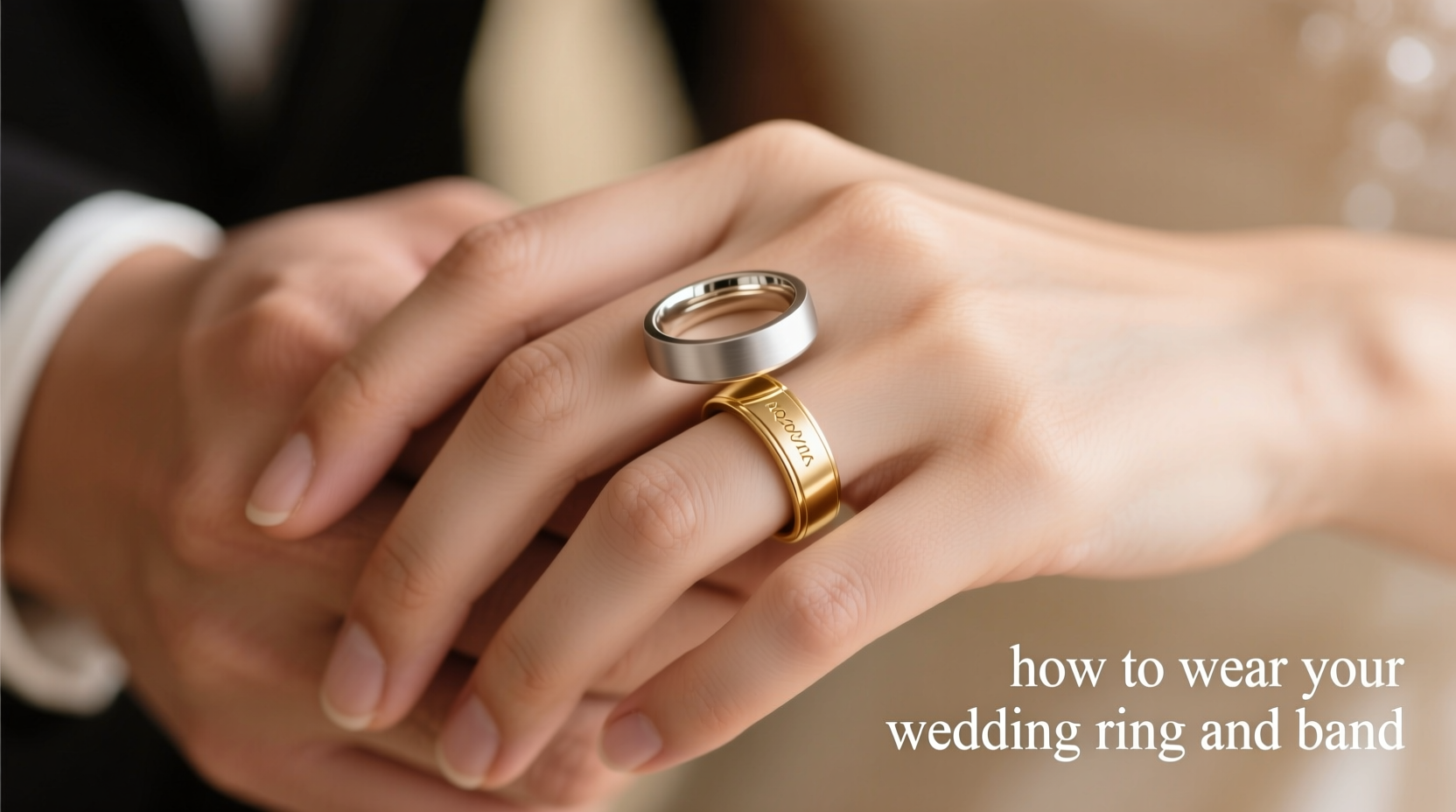 how to wear your wedding ring and band