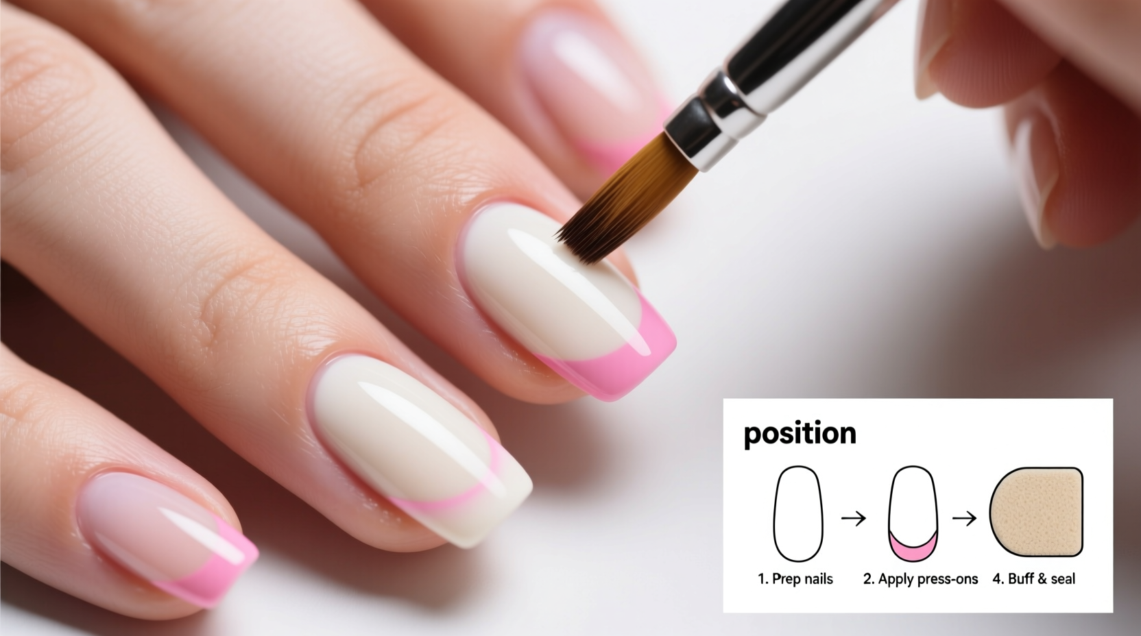 step by step guide to creating a stunning french manicure using press on nails