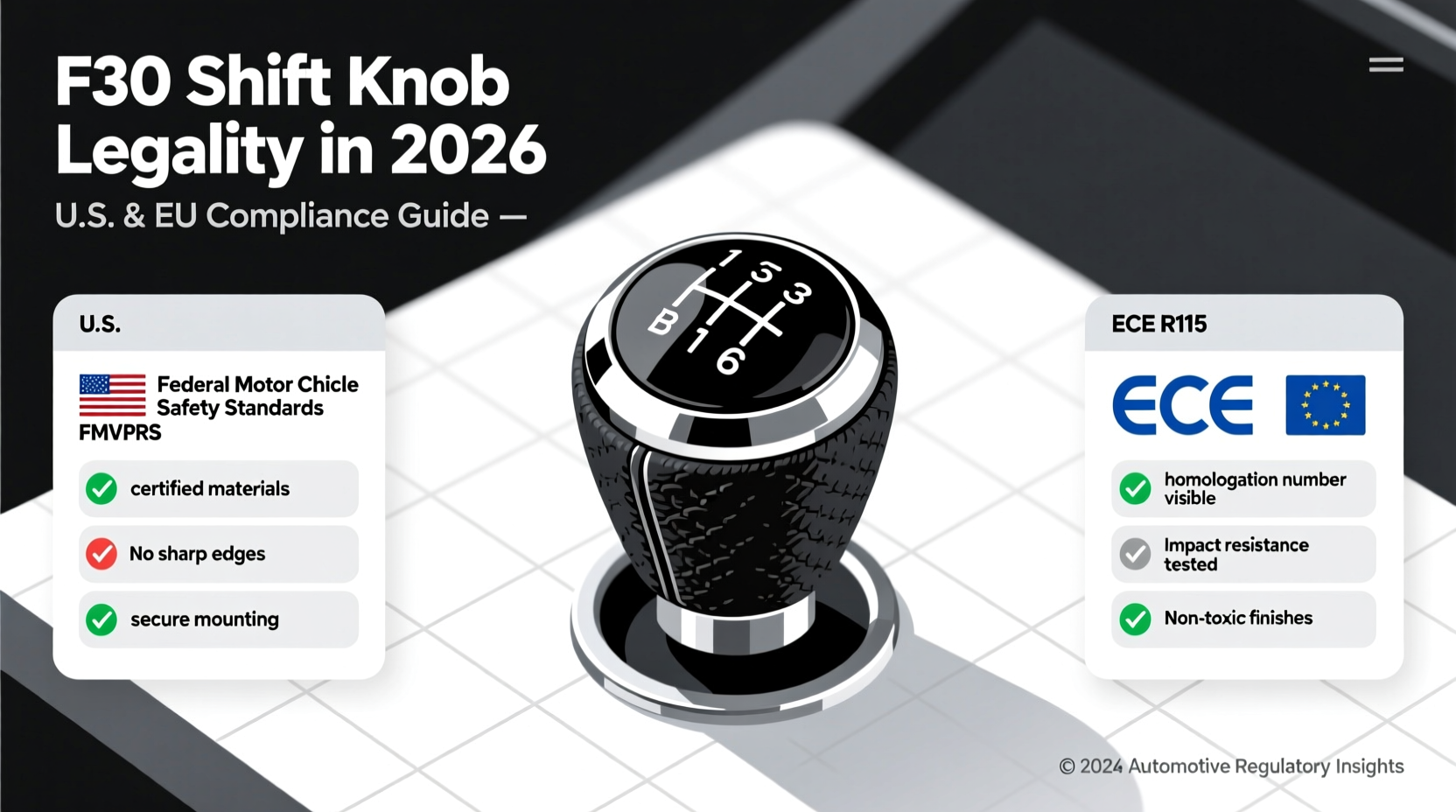f30 shift knob legality 2026