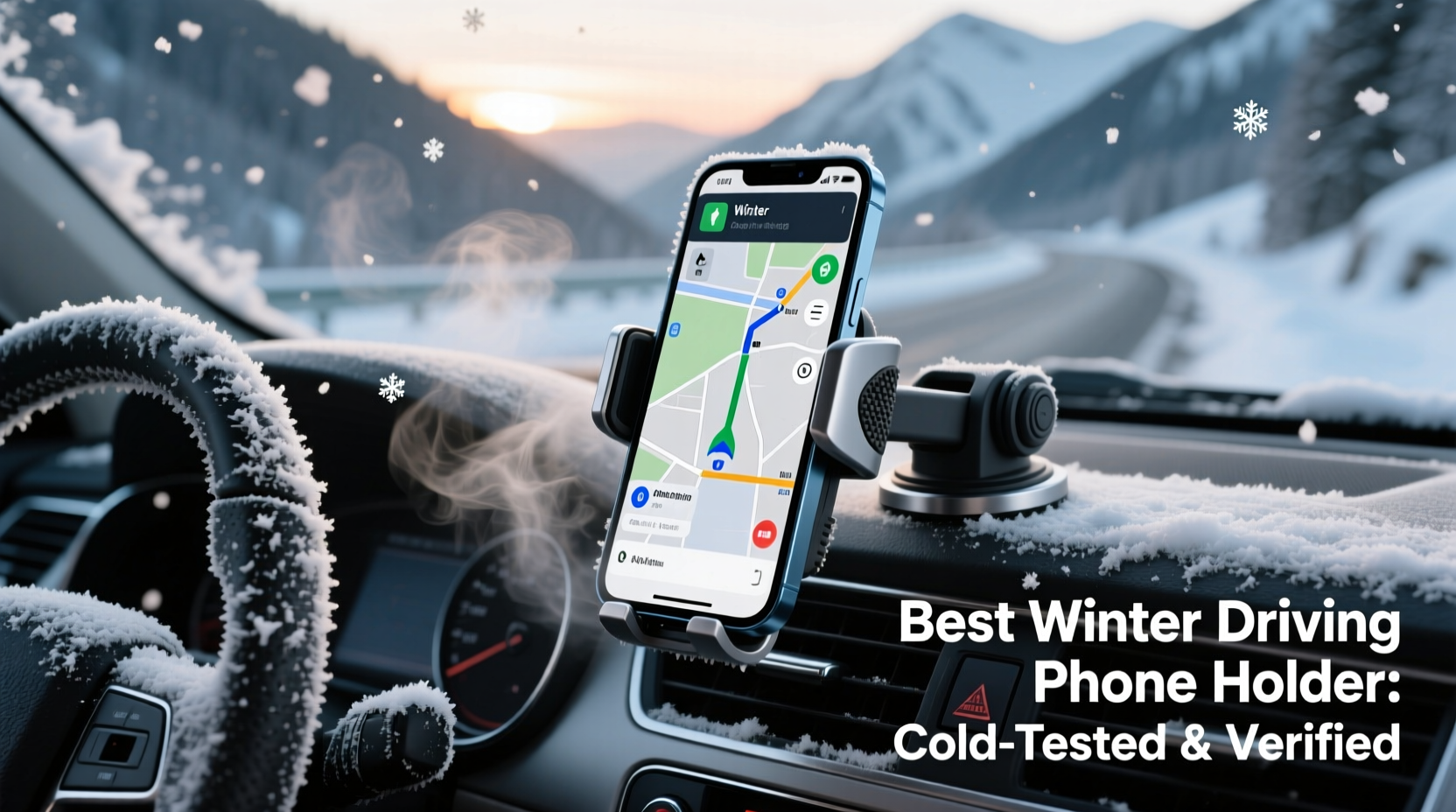 winter driving phone holder