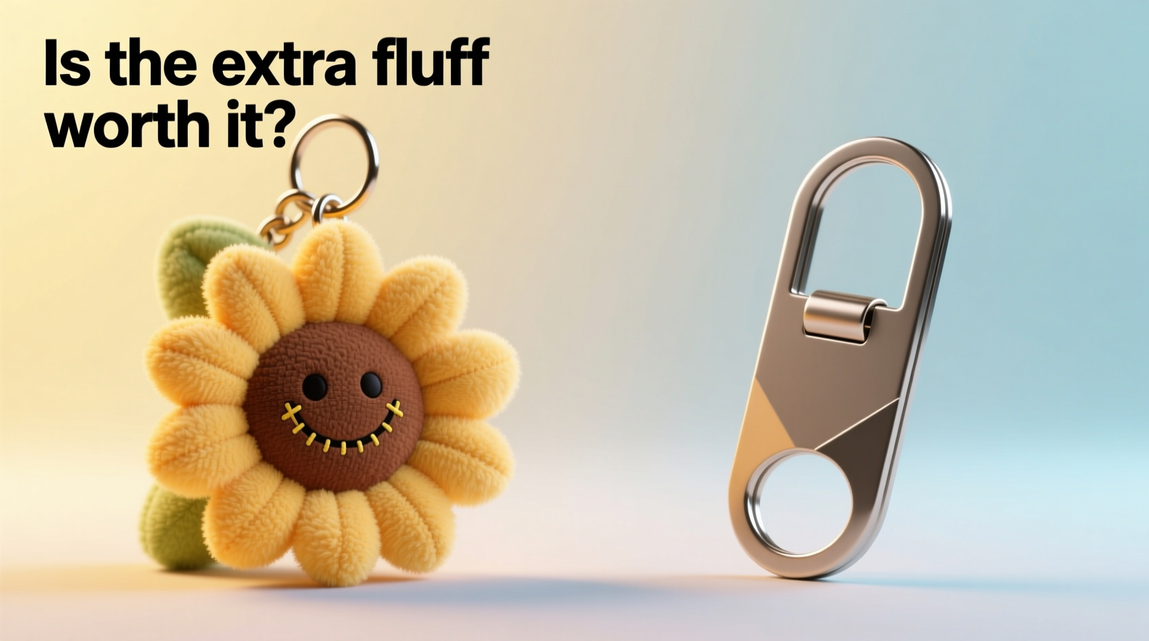 sunflower plush keychain vs regular keychain is the extra fluff worth it