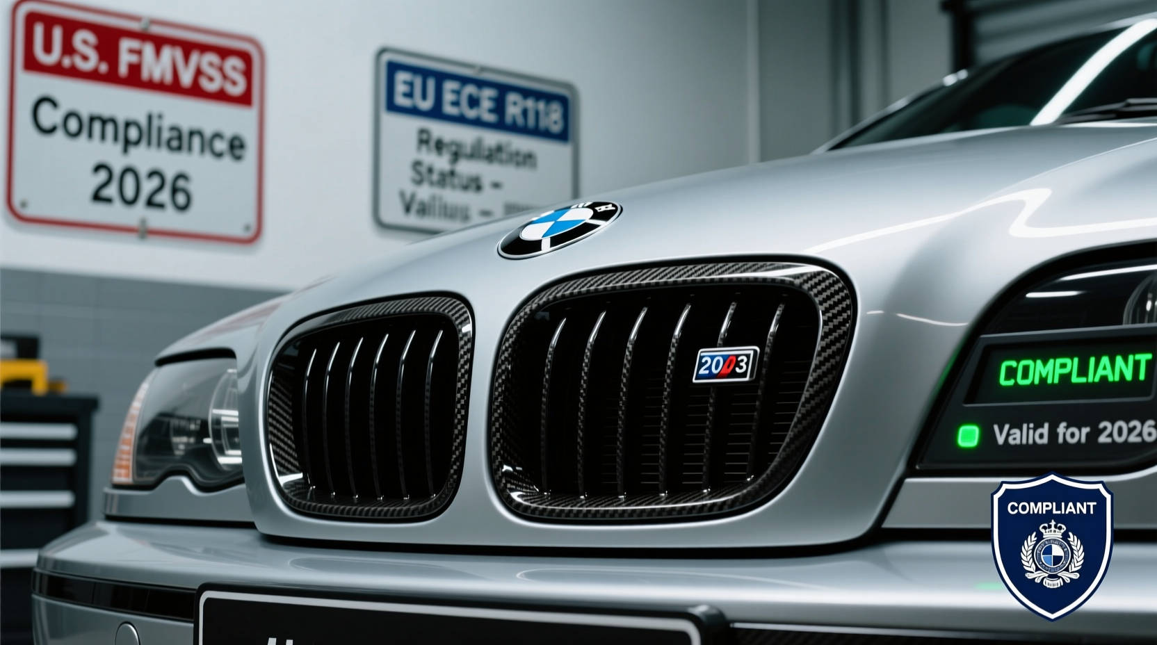 e46 carbon grille legality 2026