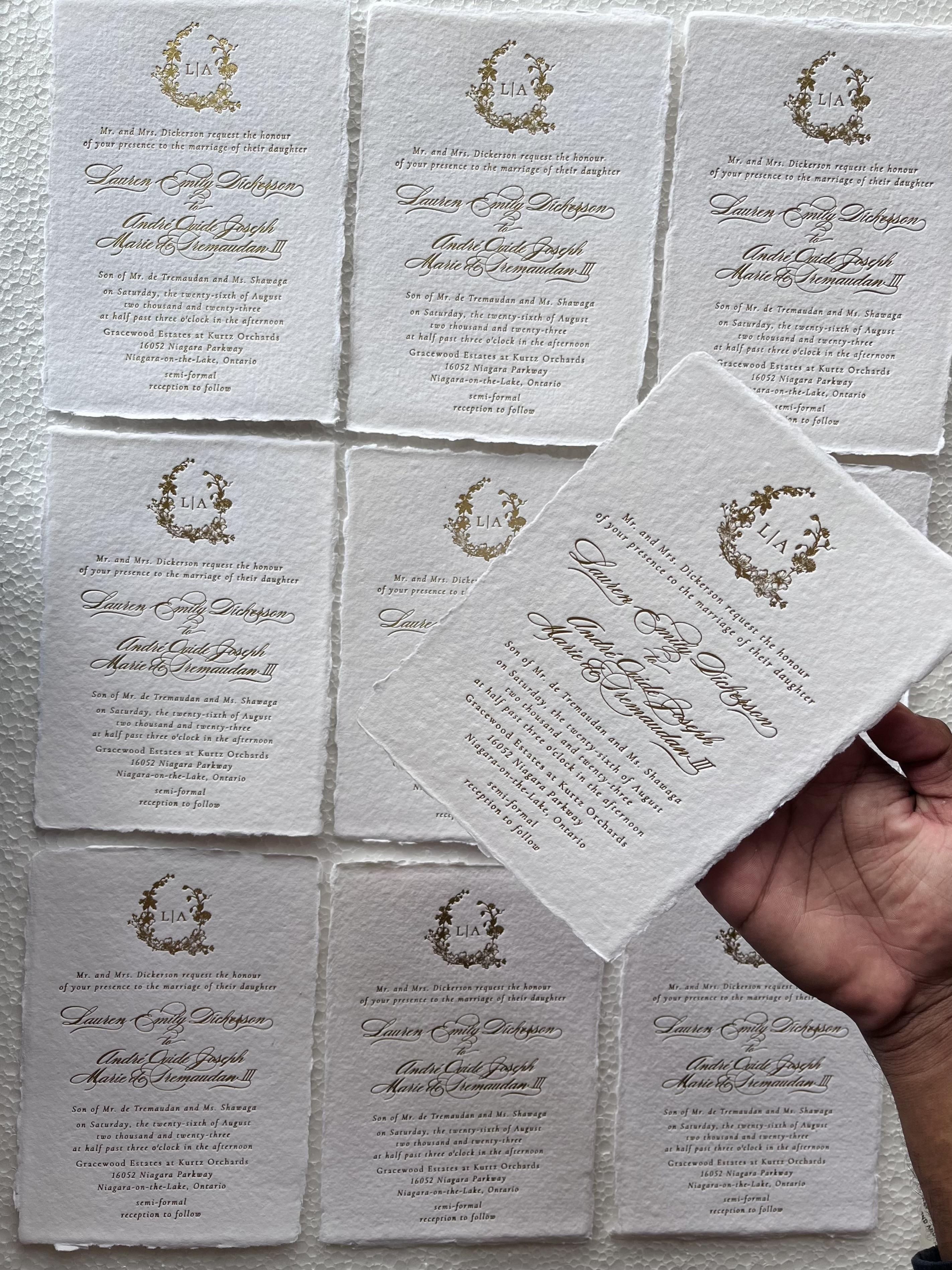 traditional wedding invitation size