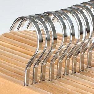 High Quality Custom Logo Natural Color Trouser Hangers Wooden Clip Hanger for Pants