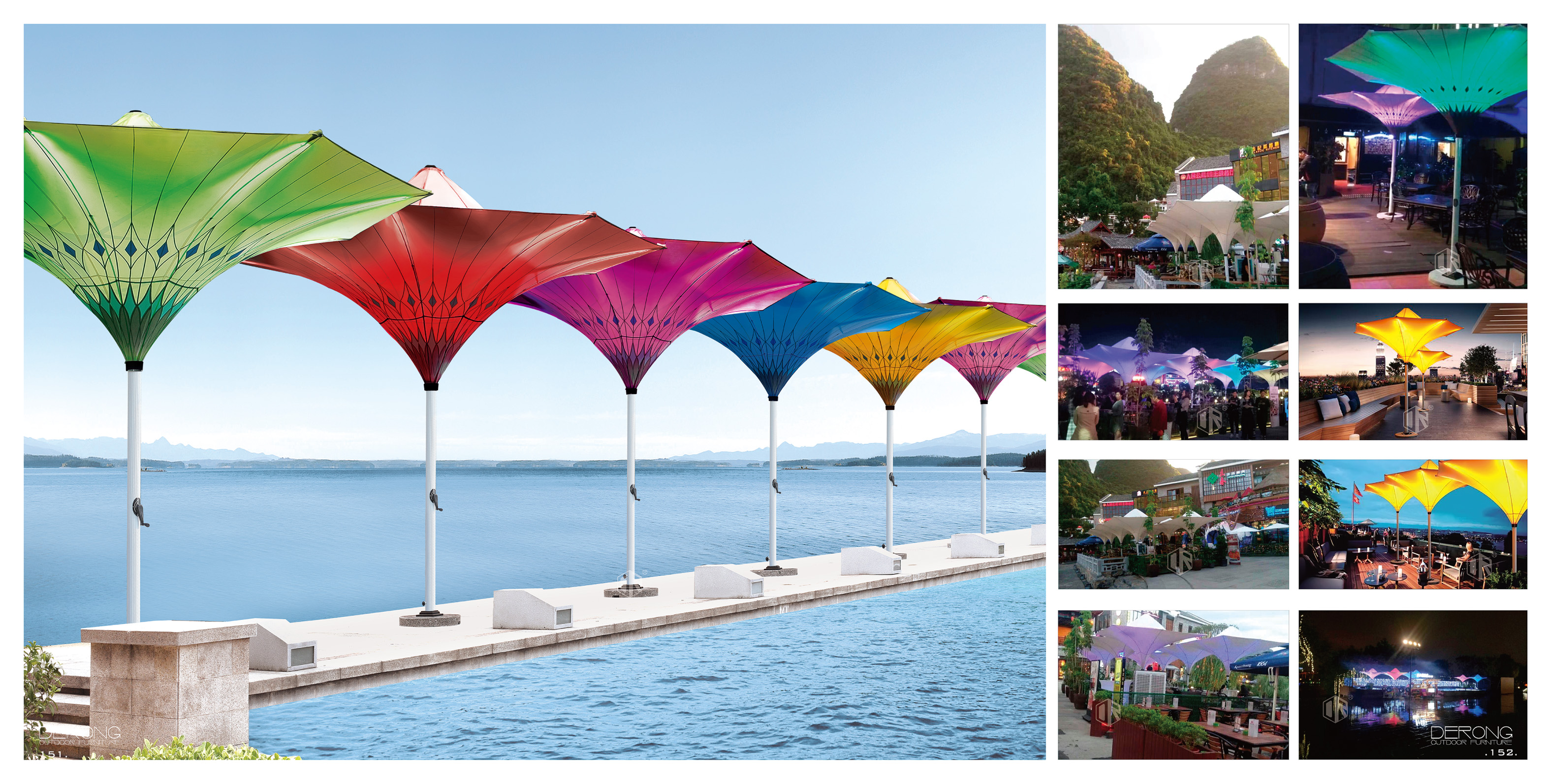 outdoor furniture  patio umbrellas  direct wholesale with led  light umbrella  garden sets