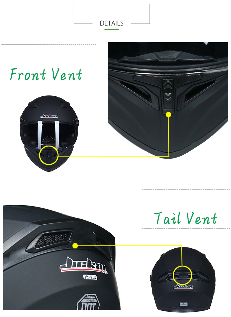 JIEKAI 316 Full Face Dual Lens Motorcycle Helmet - DOT Approved