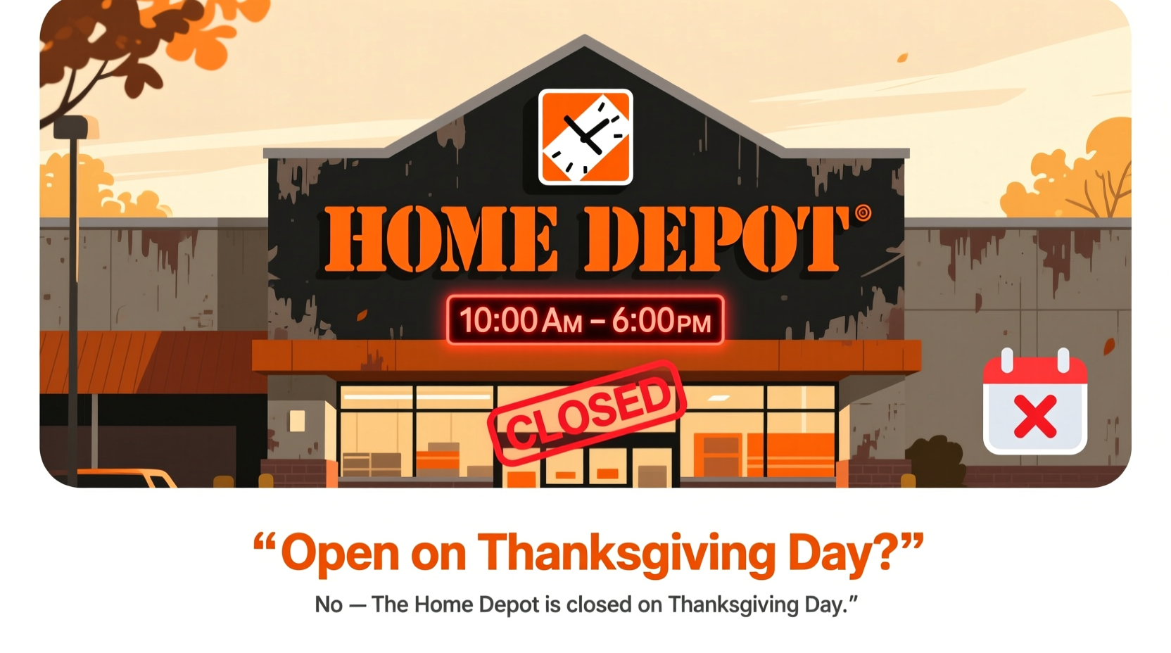 is the home depot open on thanksgiving day