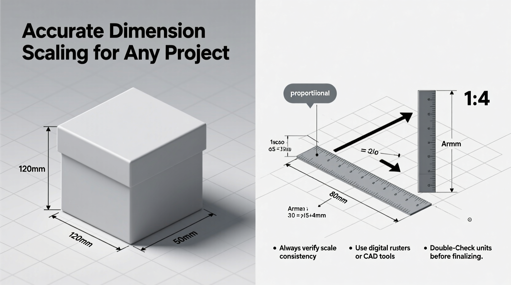 practical steps and tips on how to scale down dimensions accurately for any project