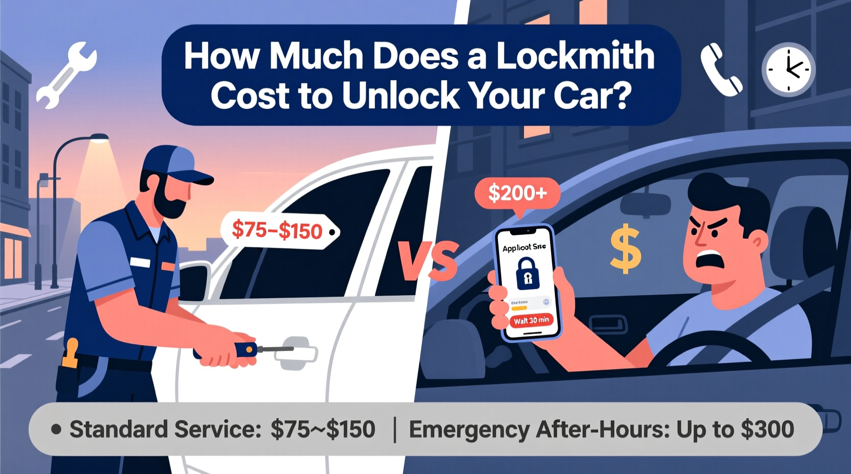 how much does a locksmith cost to unlock your car