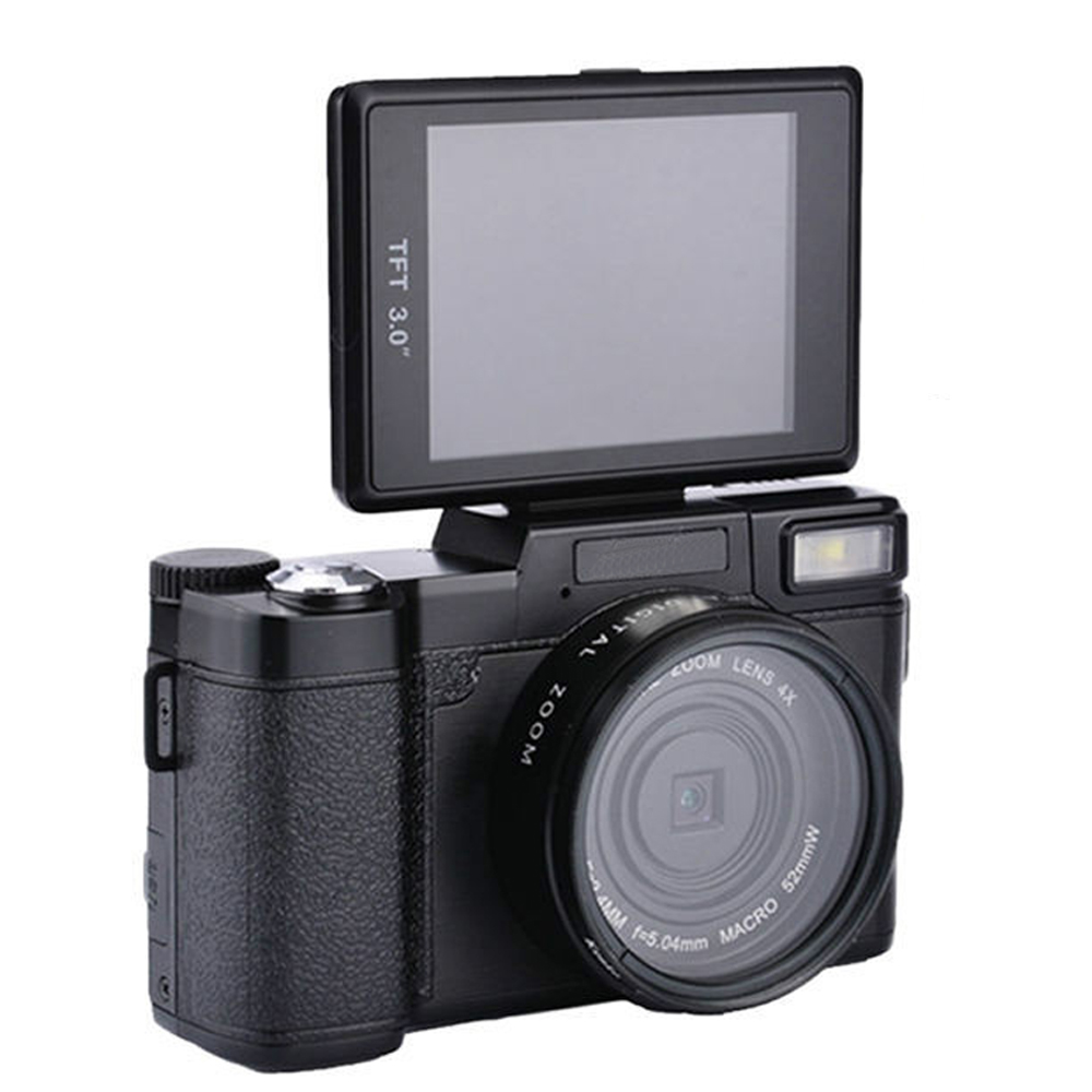 3.0" TFT Rotatable Screen 24MP HD Digital Camera Camcorder 1080P DSLR Digital Camera Video with 4x Zoom Cam