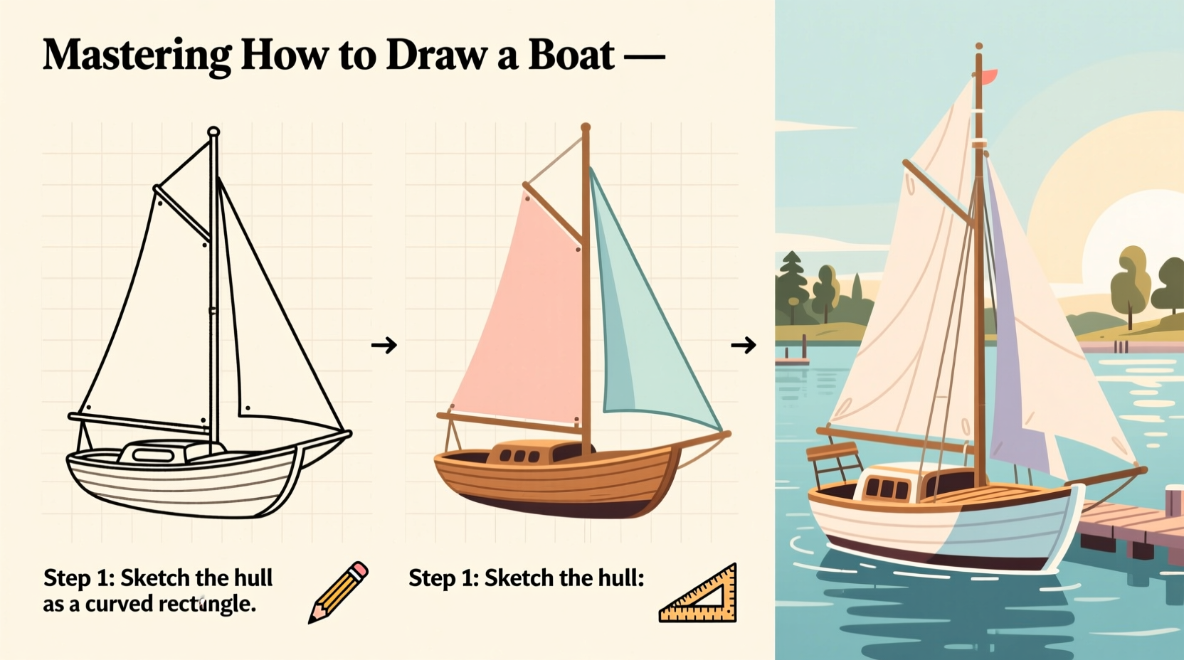 mastering how to draw a boat step by step guide for beginners and beyond