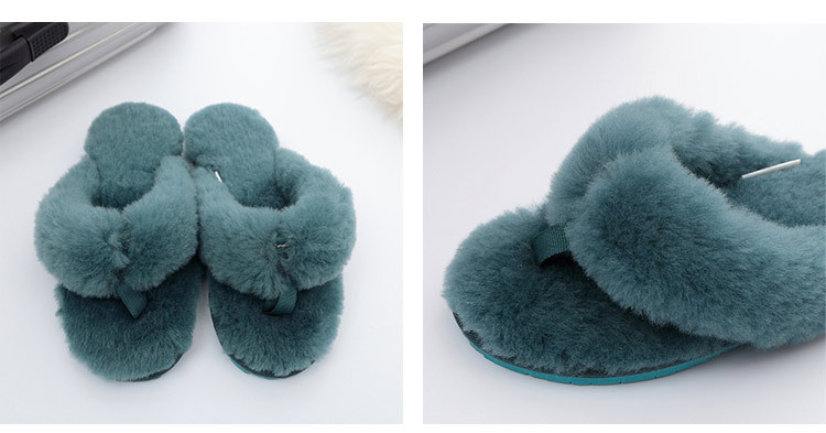 Custom Designers Fuzzy Slippers for Ladies Faux Fur Fluffy House Flats Flip Flops Warm Shoes