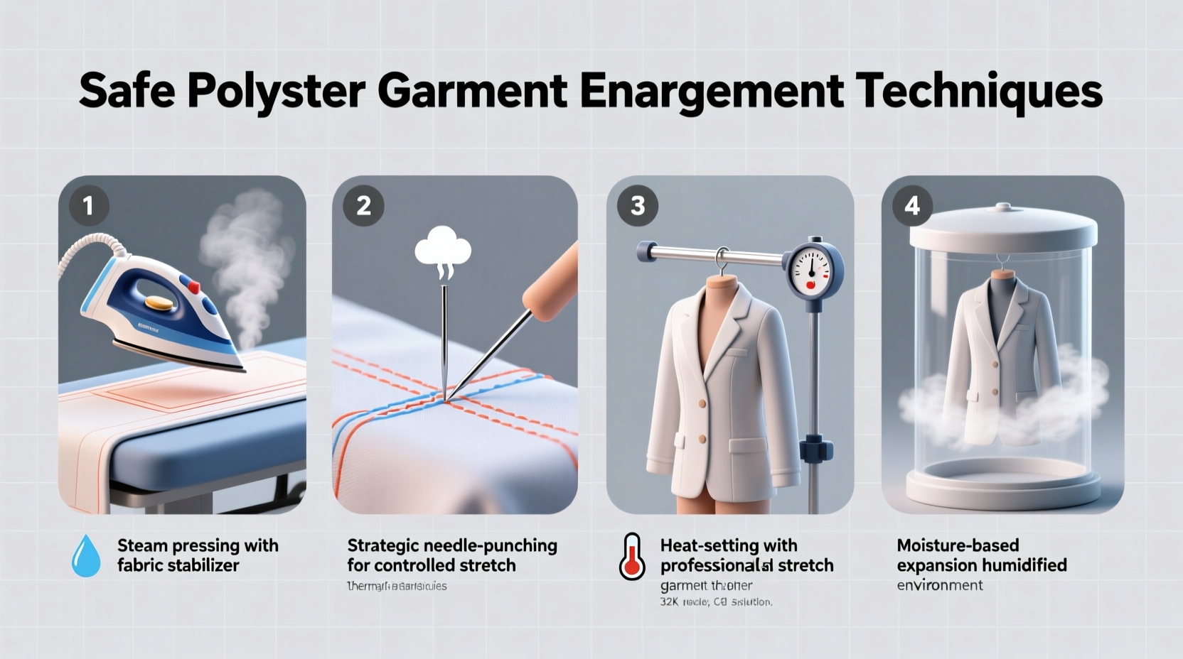 effective methods to safely enlarge polyester garments without damage