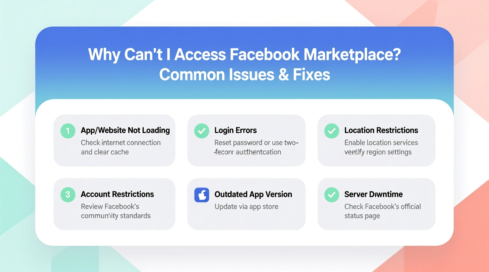 why cant i access facebook marketplace common issues fixes