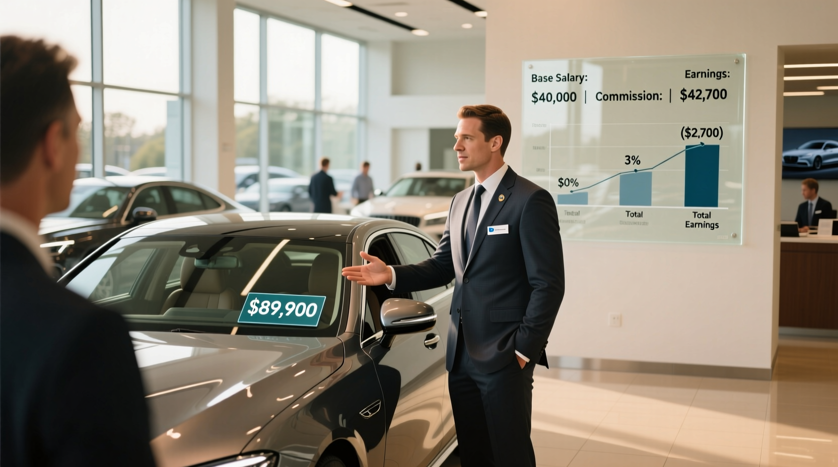 how much commission car salesman