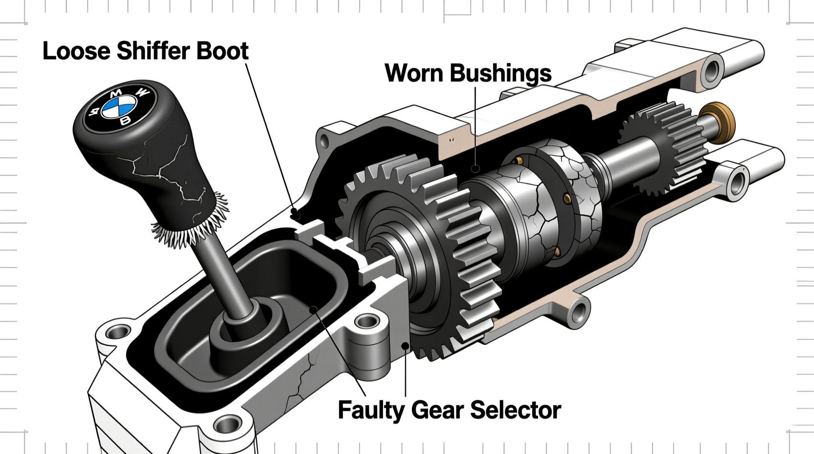 e90 knob rattle cause