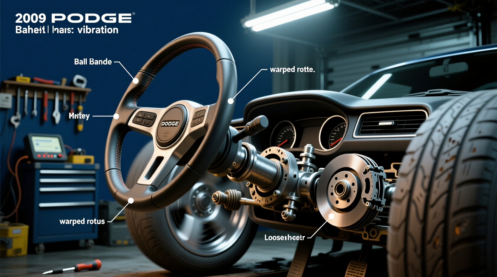 2009 challenger steering wheel vibration