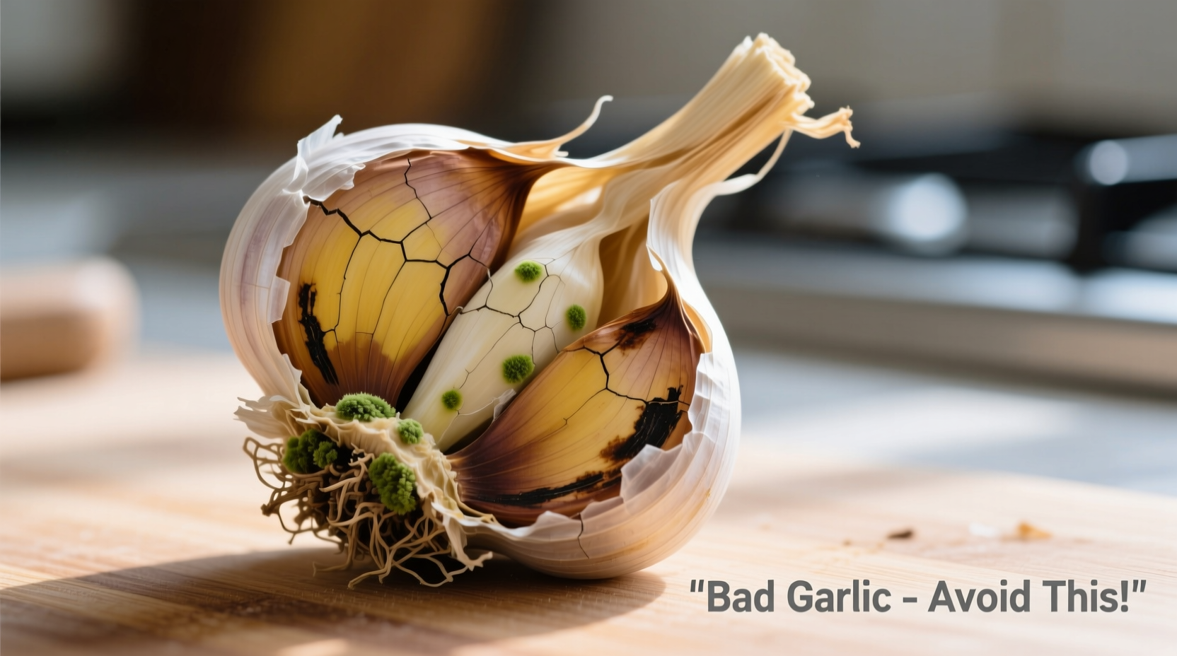 what does bad garlic look like