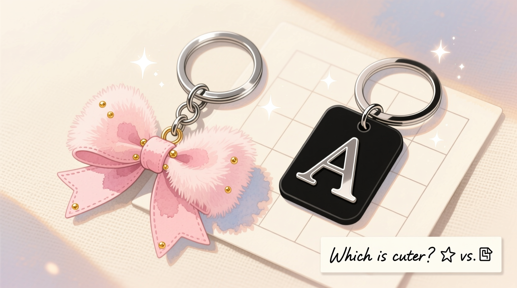 bowknot keychain vs initial keychain which ones cuter and more practical