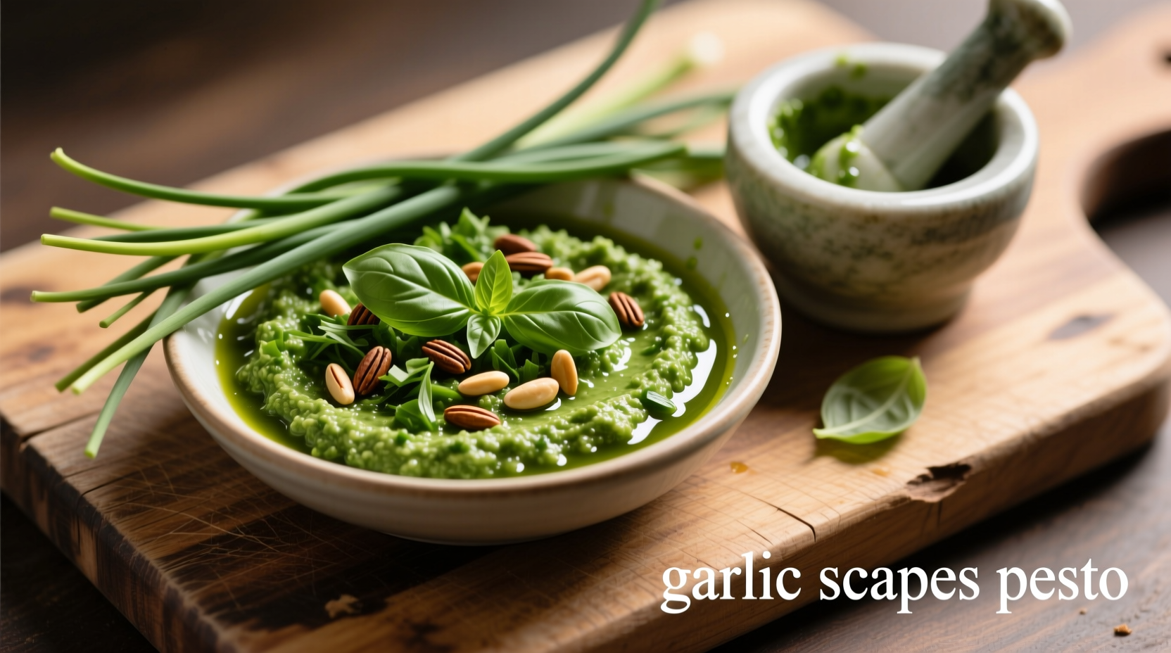 garlic scapes pesto