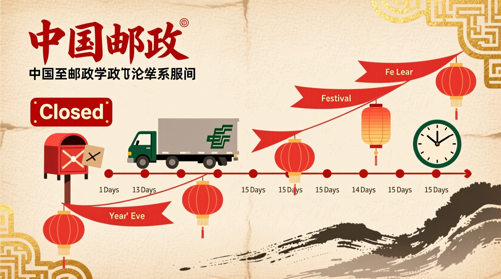 how long is chinese post dosn for chinese new year