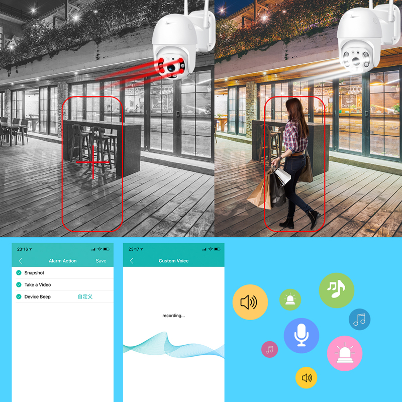 BESDER Wireless IP Camera 2/3/5/8MP CCTV Camera PTZ Two-Way Audio Auto Tracking Security Camera Outdoor