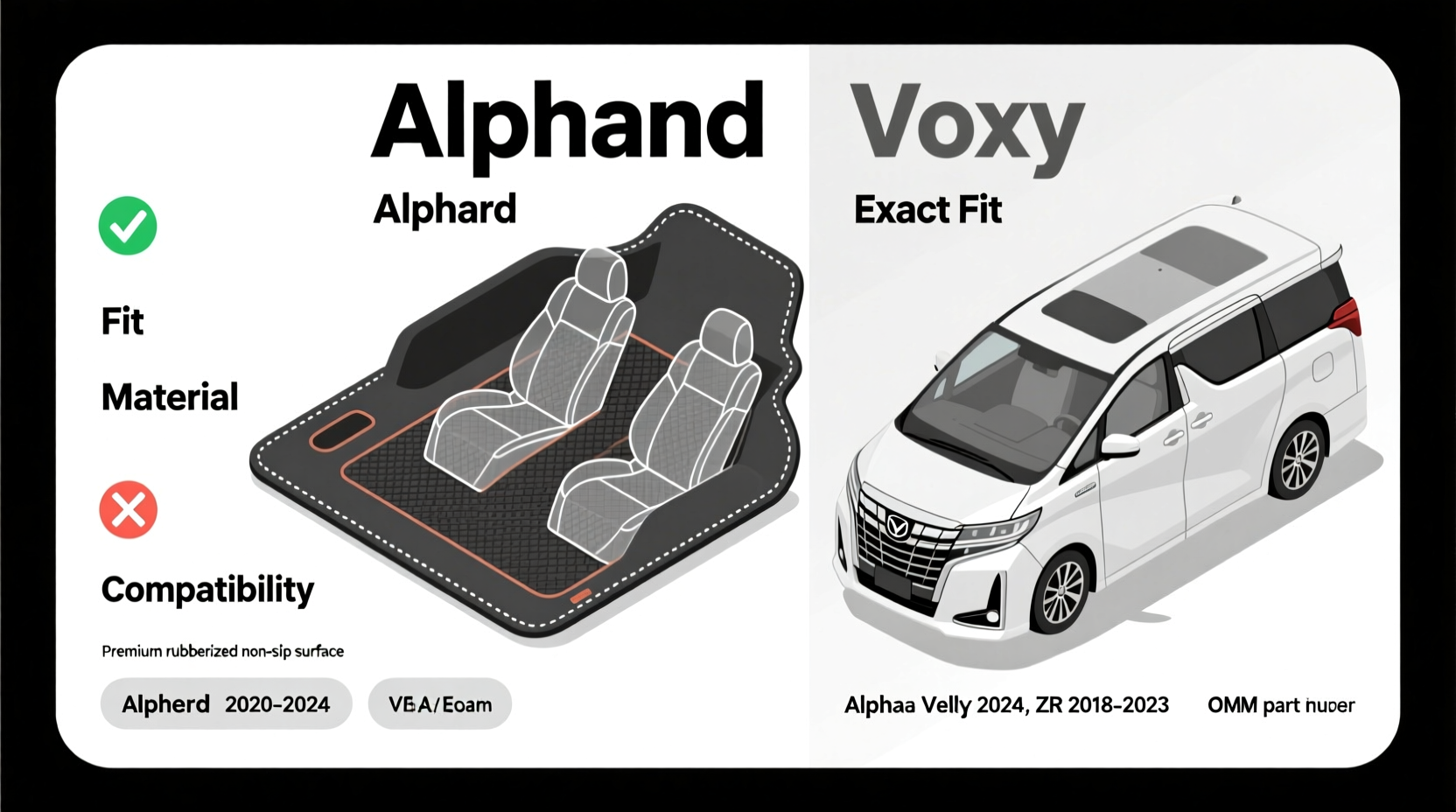 alphard vs voxy car mats