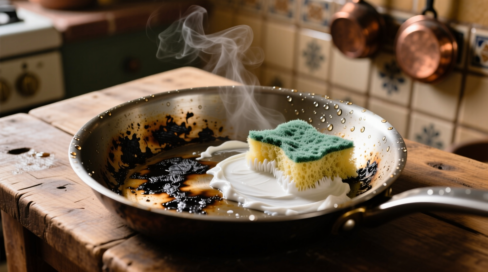 burnt pan cleaning trick