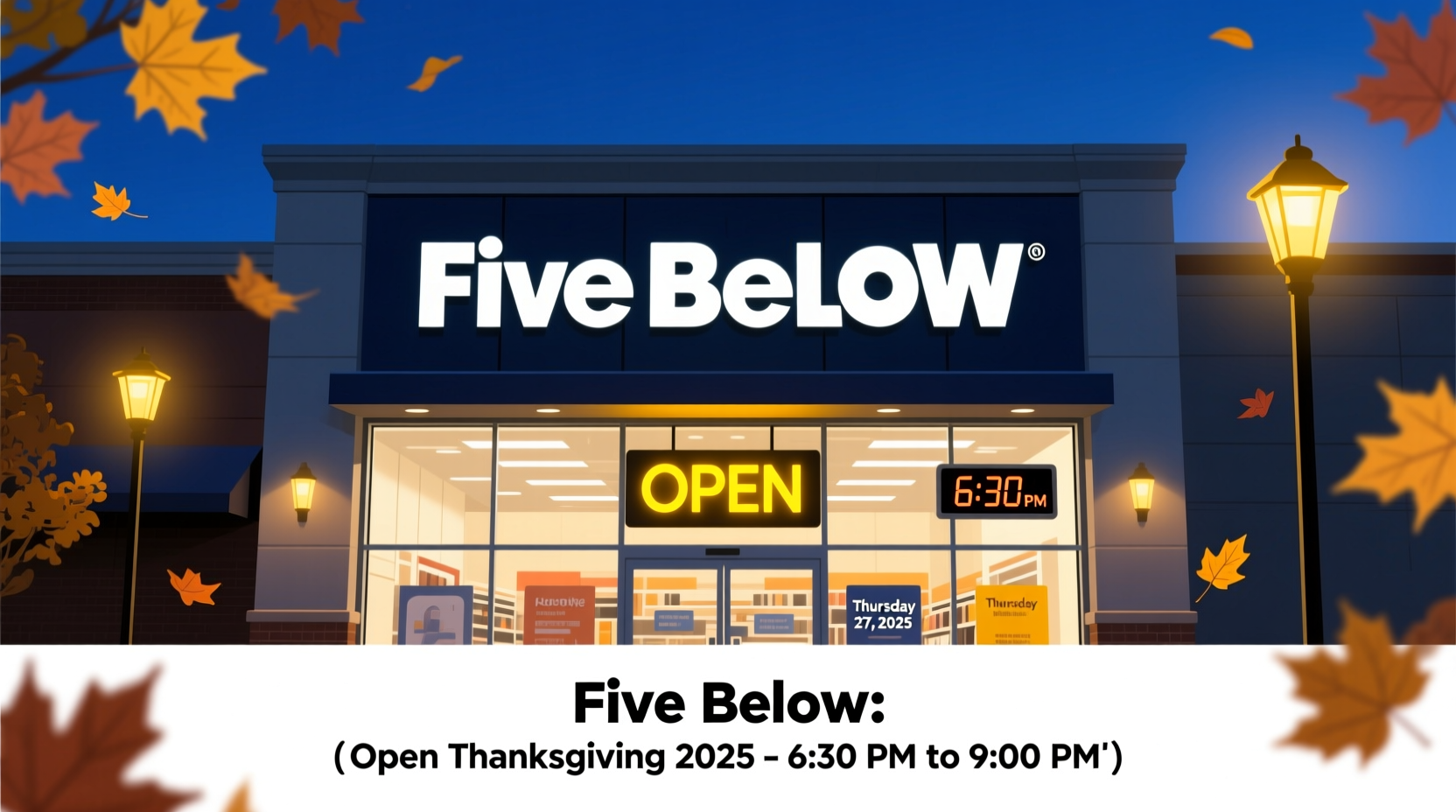 is five below open today on thanksgiving