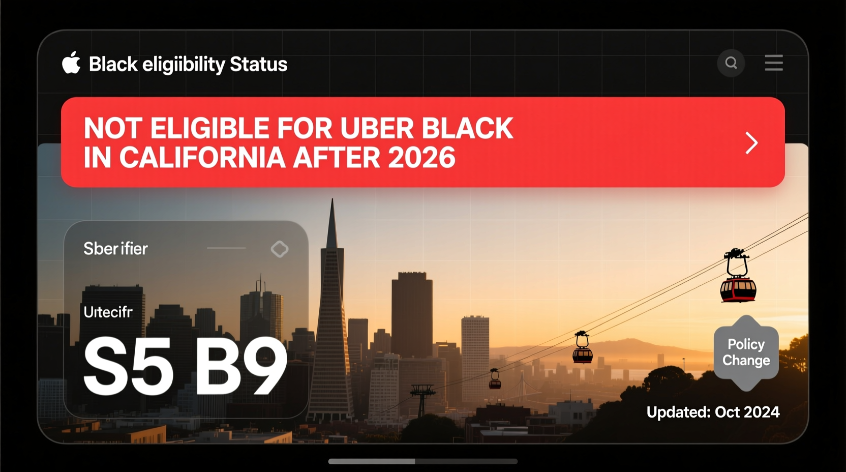 s5 b9 uber black ca 2026
