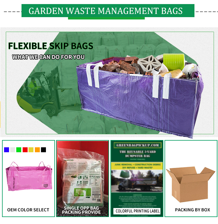 Construction Used Skip big Bag Garbage Dumpster Bag Waste FIBC jumbo bags
