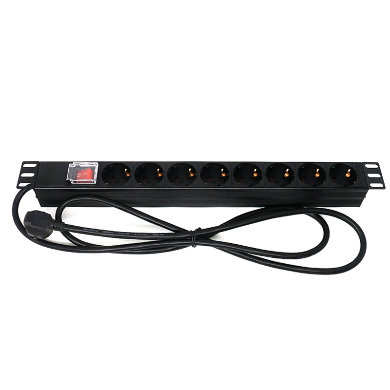 MT-6101 1U 19" Rack Mount 6 way Euro Type  Network Server Cabinet 8 Ports 19inch rack mount Euro PDU