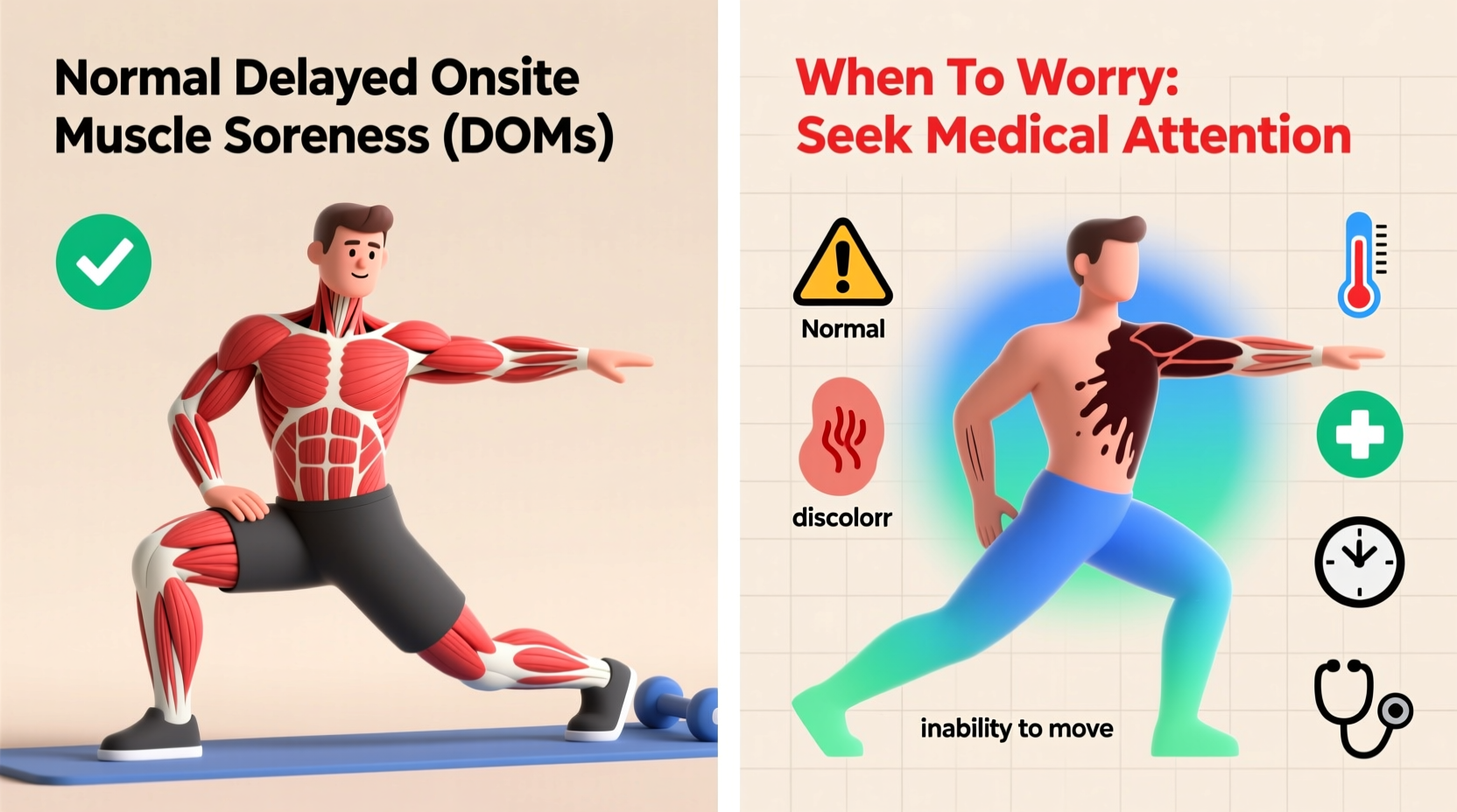 sore after exercise causes relief and when to worry