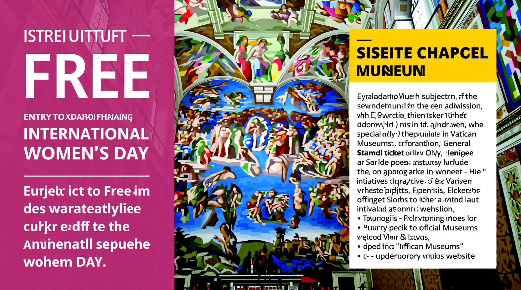 is the sistine chapel free on international womens day