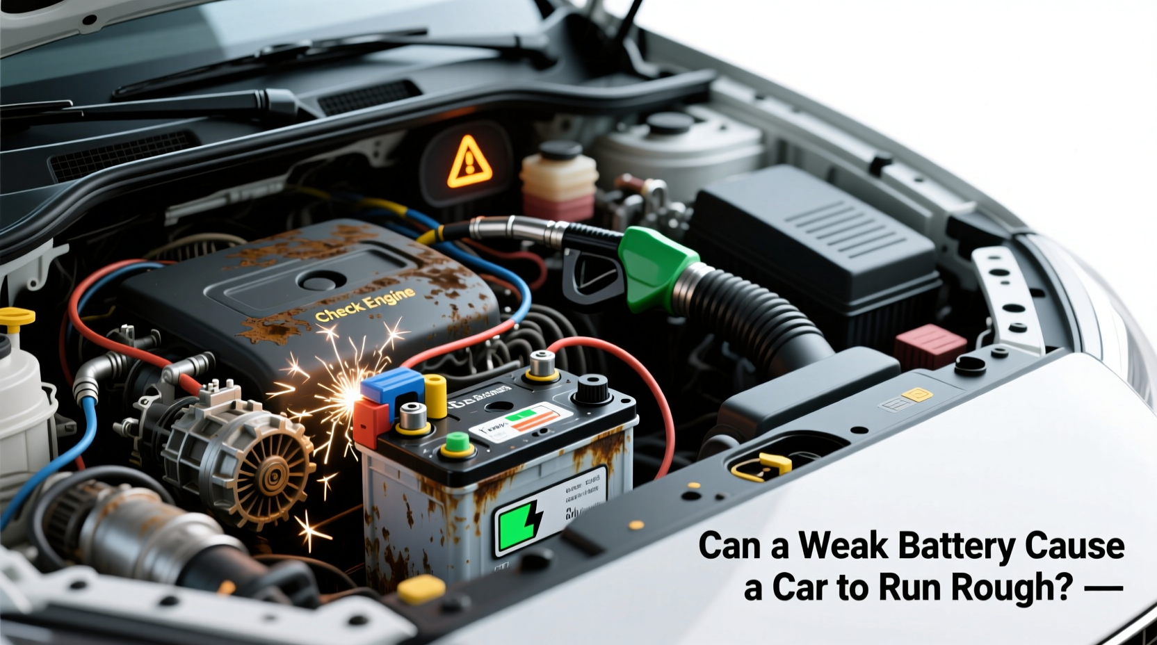 can a weak battery cause a car to run rough
