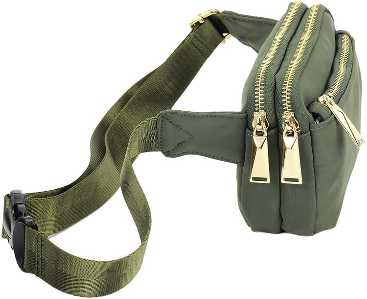 Sac banane en nylon de haute qualit&eacute; avec plusieurs poches sac banane vert en gros