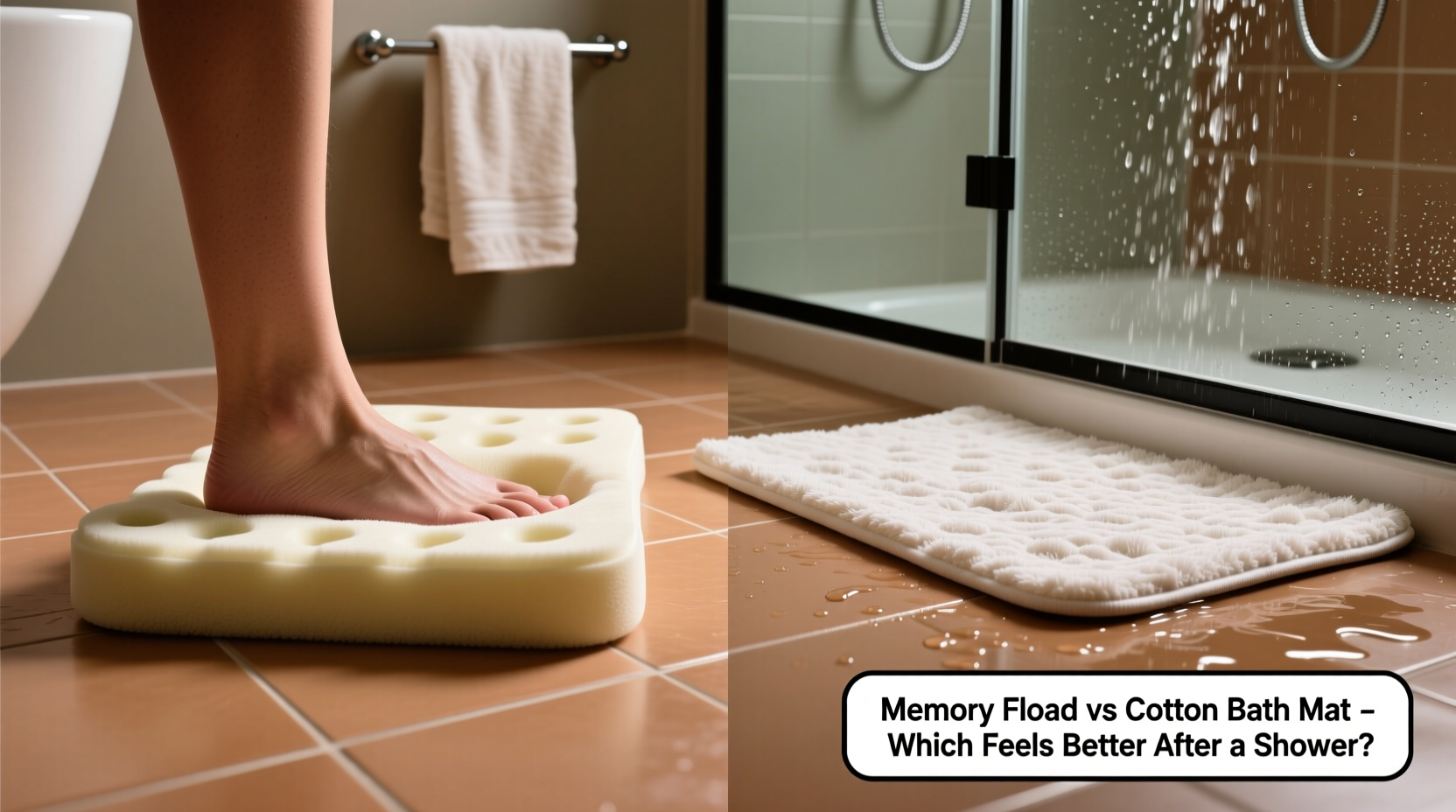 memory foam vs cotton bath mat which one actually feels better after a shower