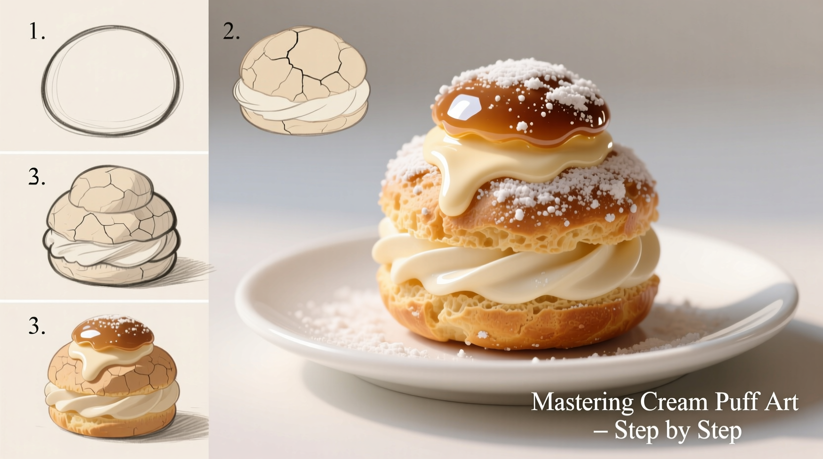 mastering cream puff art a step by step guide to drawing deliciously realistic cream puffs