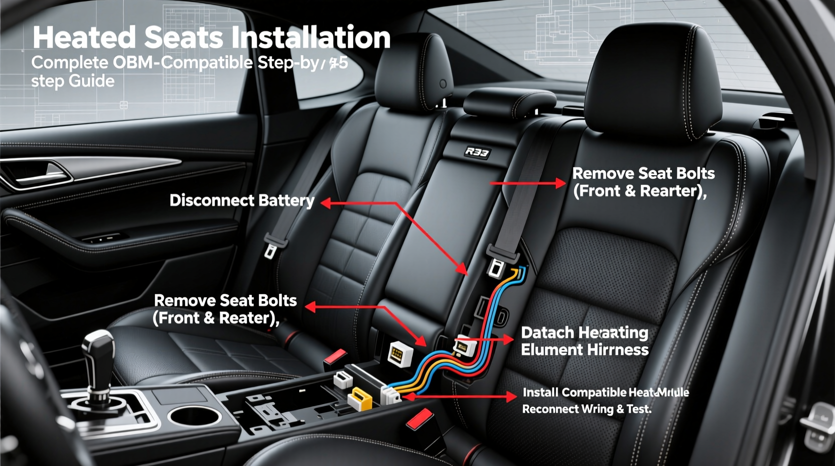 r34 heated seats install
