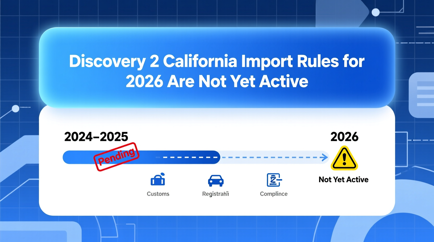 discovery 2 california import 2026
