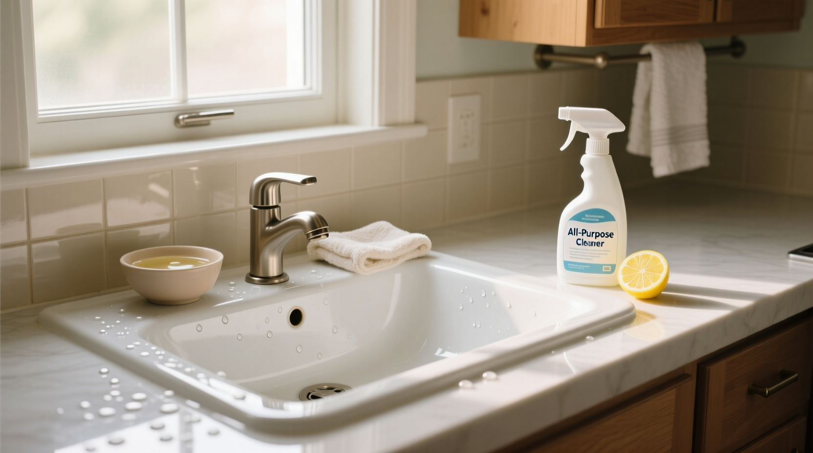 how to clean a porcelain sink