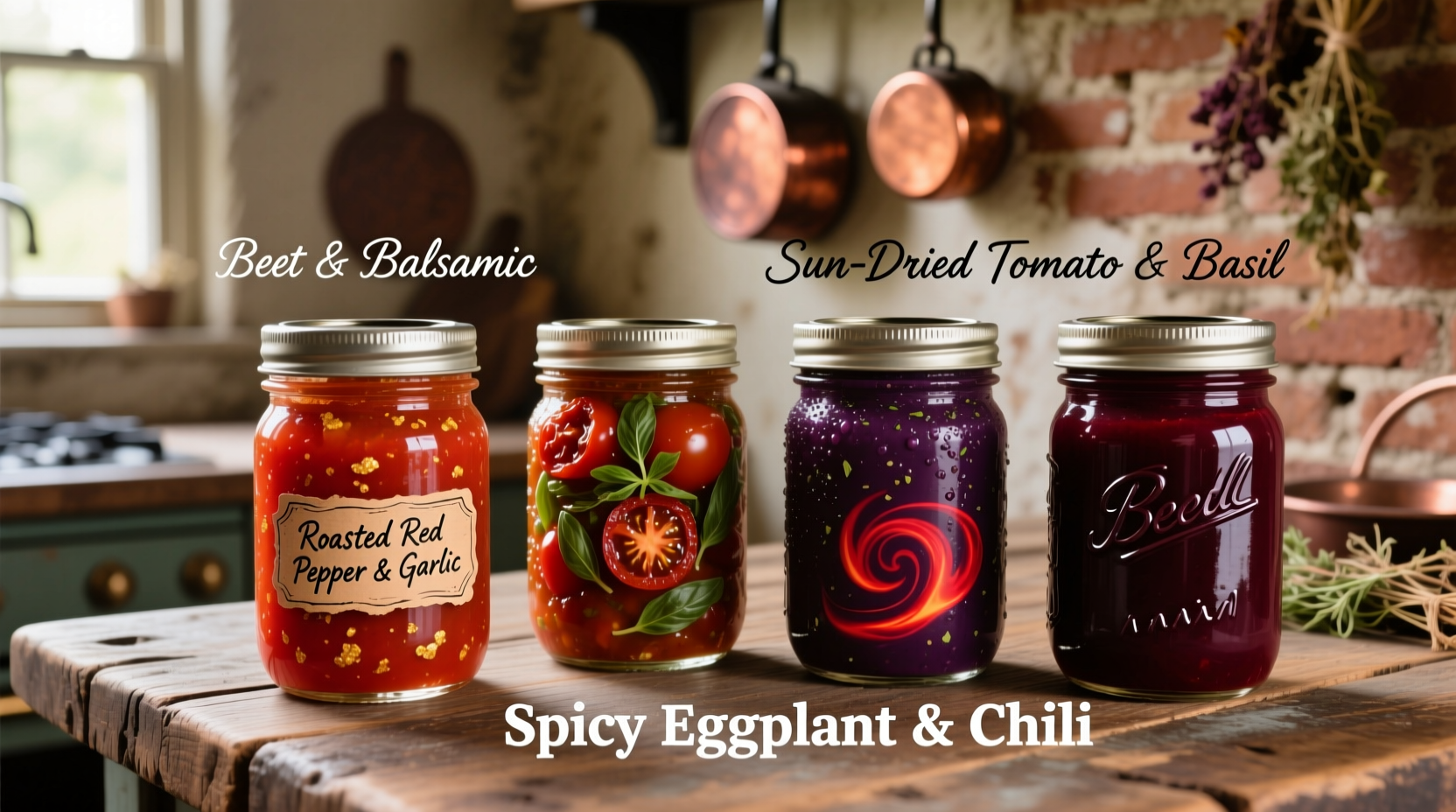Tomato sauce alternatives in mason jars