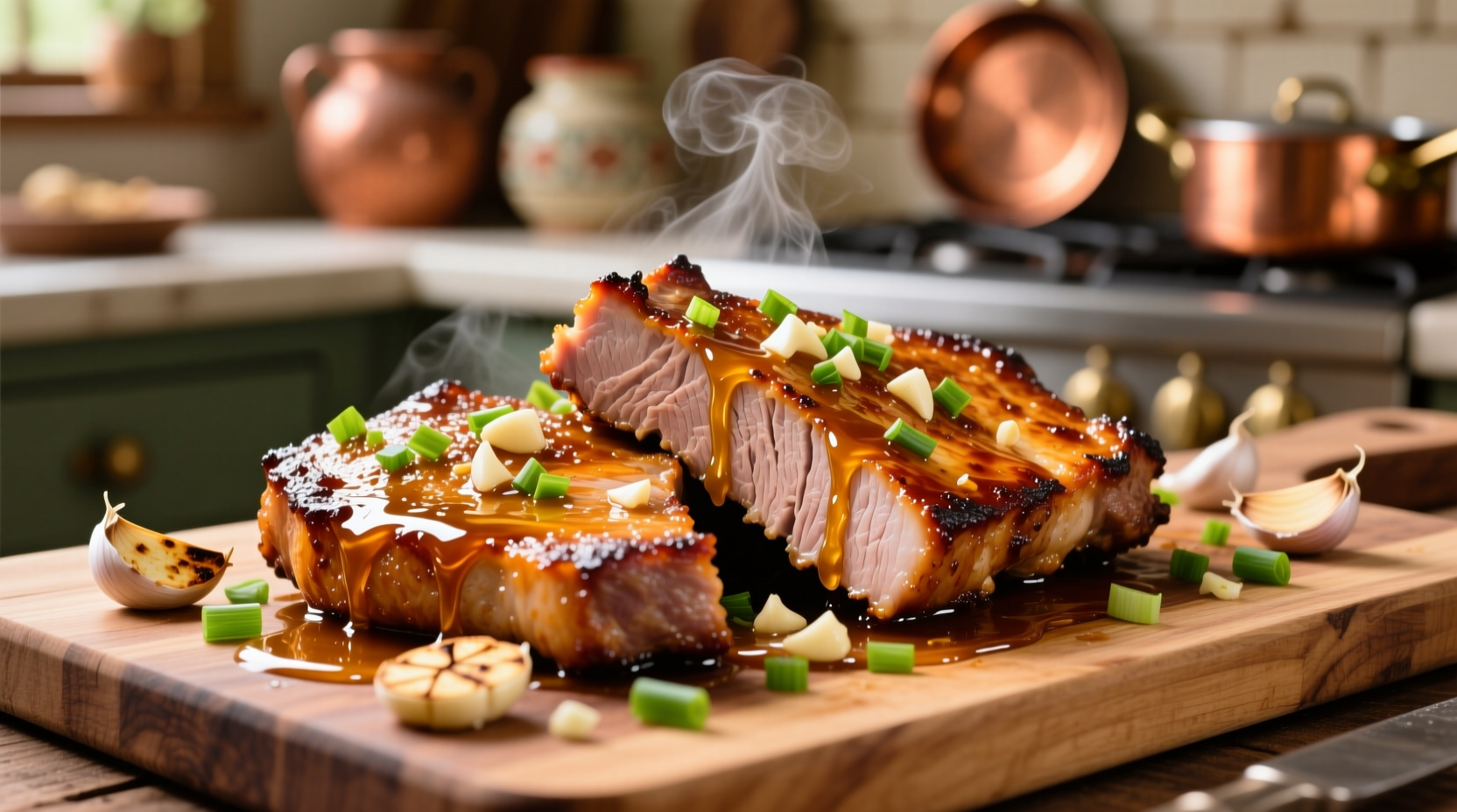 garlic honey pork chops