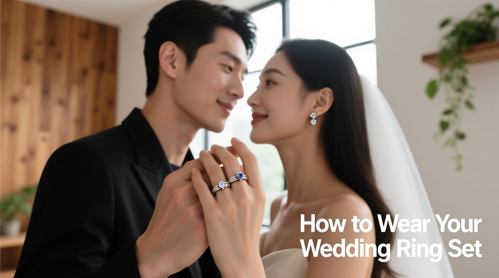 how to wear wedding ring set
