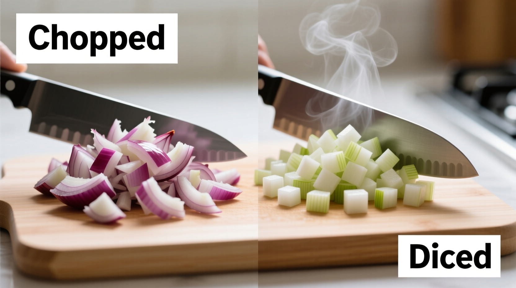 chopped onion vs diced