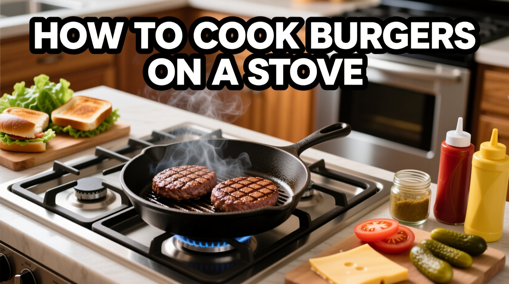 how to cook burgers on a stove