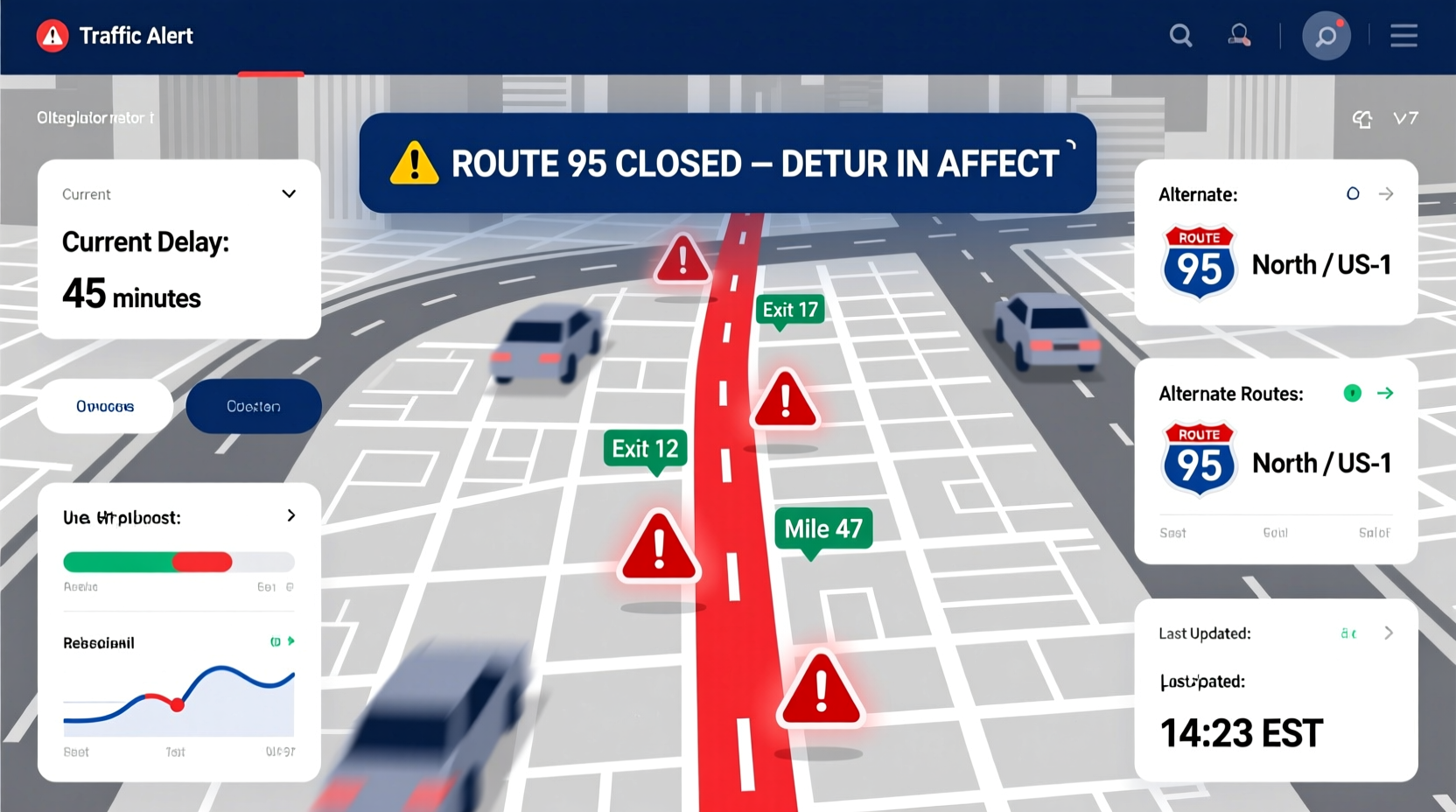 why is route 95 closed real time traffic travel alerts